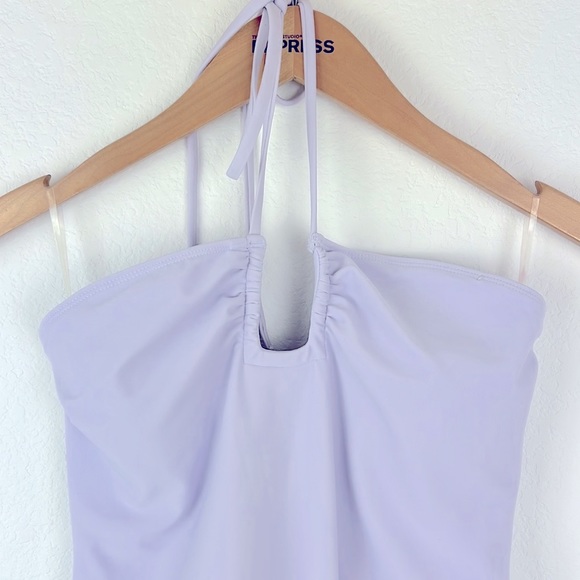 Forever 21 Swimsuit Womens Size XL One Piece Bandeau V Wire Neck Purple Preowned - Picture 2 of 6